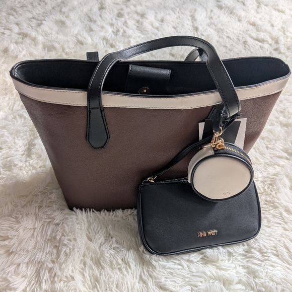 Set Nine West Jordi Trap Shoulder Tote Bag and Crossbody - Picture 6 of 11